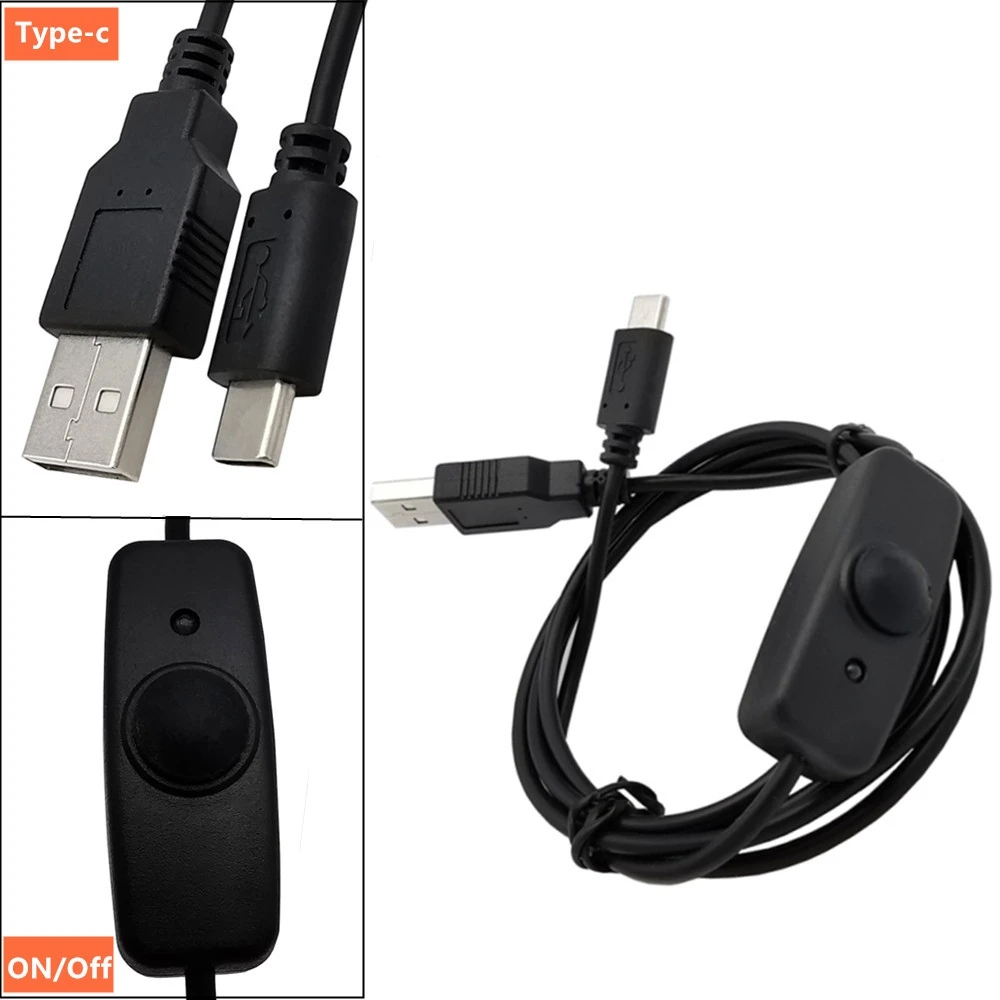 Cable USB a CC, cargador de Cable Micro USB, fuente de alimentación de CA para Raspberry Pi 4, 4B, 5V, 3A, interruptor tipo C con encendido/apagado para RPI 4 LED - imagen 5