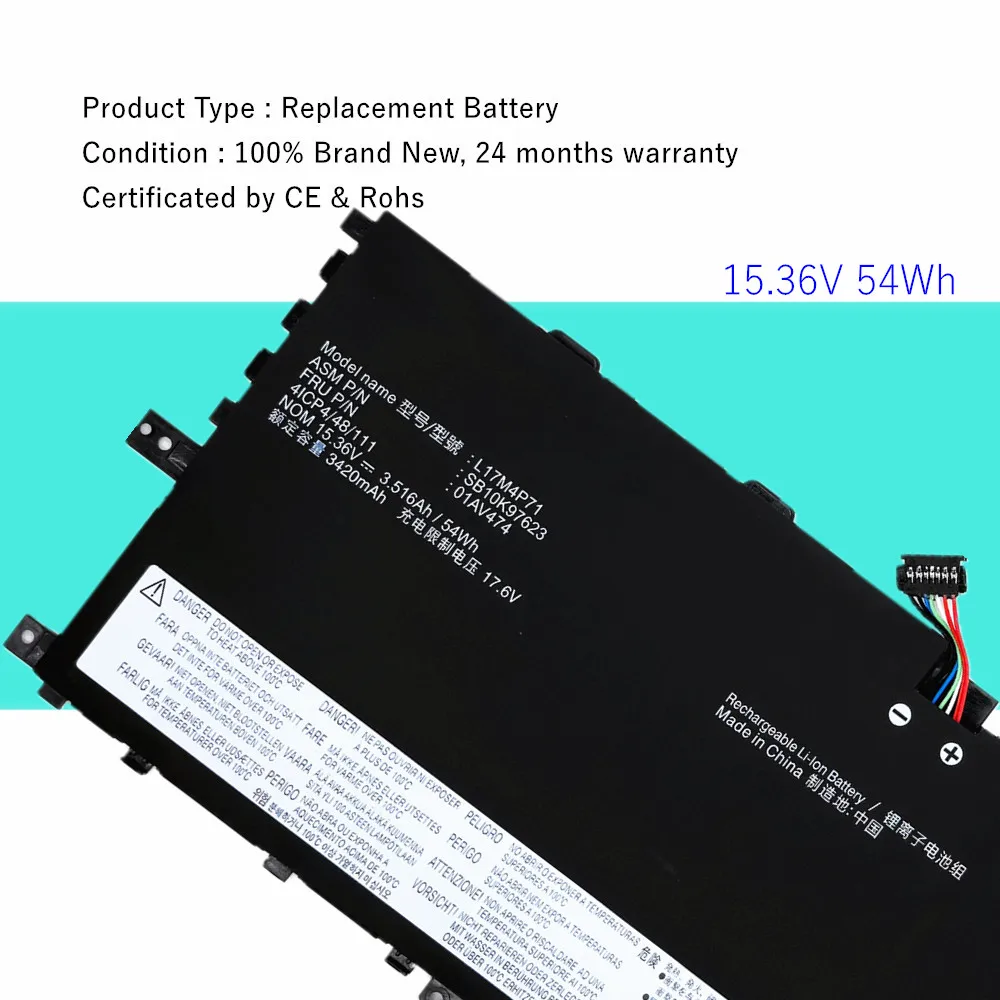 L17C4P71 01AV475 L17M4P71 batería del ordenador portátil para Lenovo ThinkPad X1 Yoga 3. a generación 2018 Series 01AV499 L17M4P73 01AV474 - imagen 5