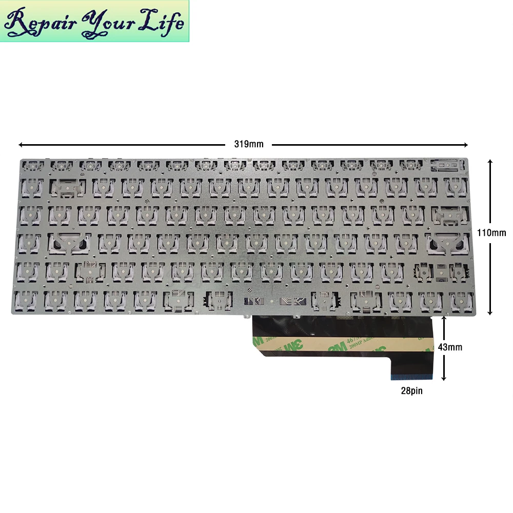 Teclado para ordenador portátil de Estados Unidos para GATEWAY GWTN141-10BL GWTN141-10BK GWTN141-10GR GWTN141-10RG 14,1 cuaderno ULTRA SLIM - imagen 5