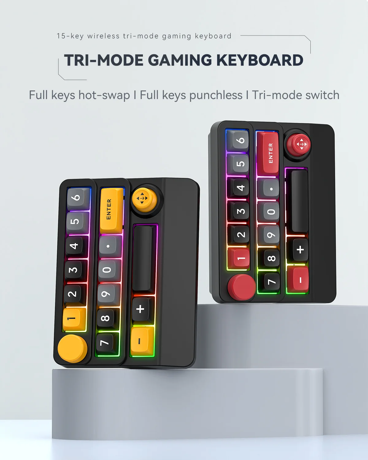 Teclado mecánico inalámbrico retroiluminado JOMAA RGB con Joystick teclado para juegos Bluetooth intercambiable en caliente teclado con cable