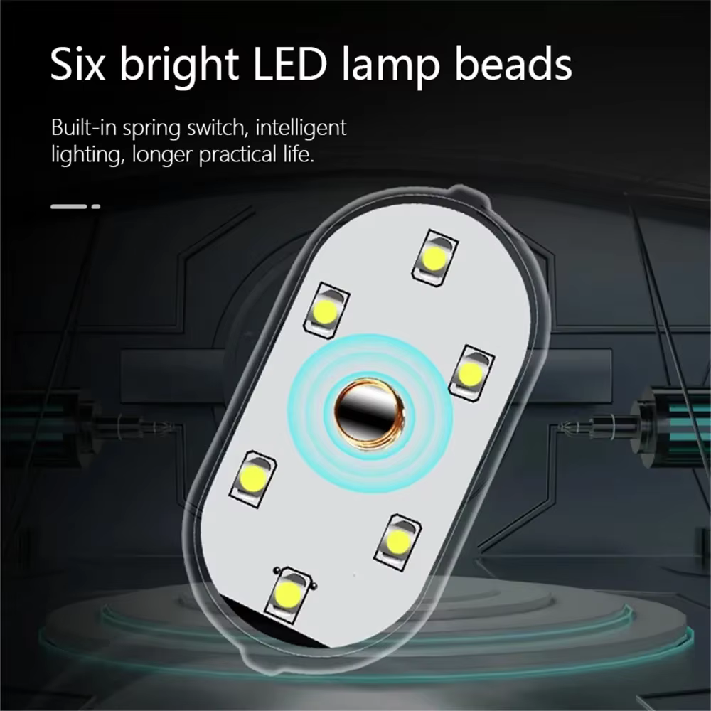 Luz LED con Sensor para Interior de coche, Interruptor táctil recargable por USB, imán de luz, lámpara ambiental inalámbrica, luz de lectura nocturna, luz para coche - imagen 4