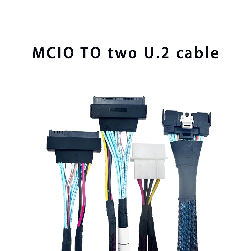 Cable PCIe 5,0 MCIO 8i a dos U.2 SFF-8639
