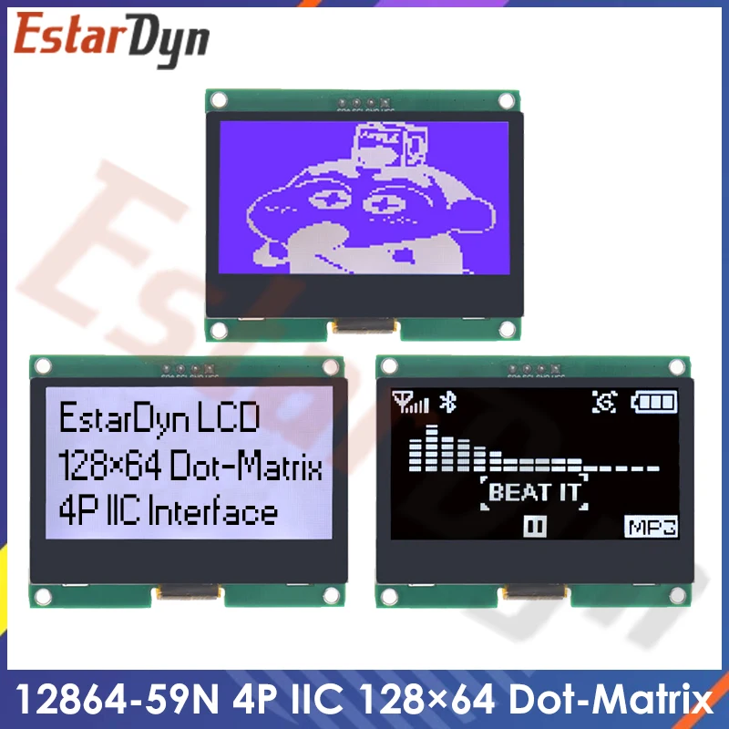 Módulo LCD 12864 IIC 4P 128X64 I2C ST7567S COG placa de pantalla gráfica Panel LCM pantalla de matriz de puntos 128x64 para Arduino