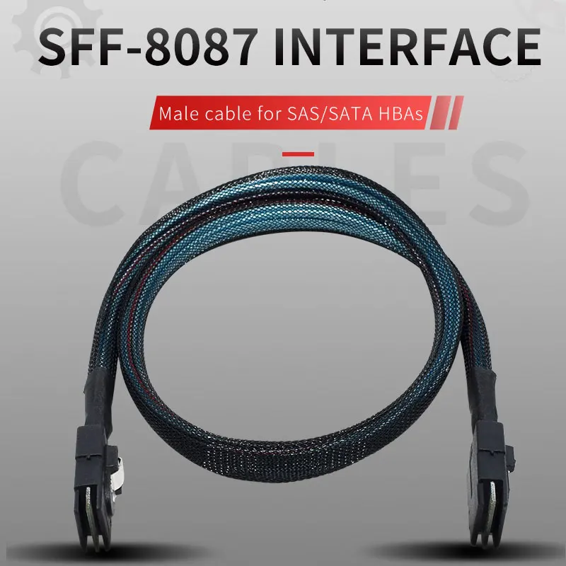 Cable SAS SATA Mini-SAS SFF-8087 a SFF-8087 Cable Mini SAS SFF8087 36P 7P Cable 12Gbps 50/60/70/80/1cm datos de disco duro - imagen 5