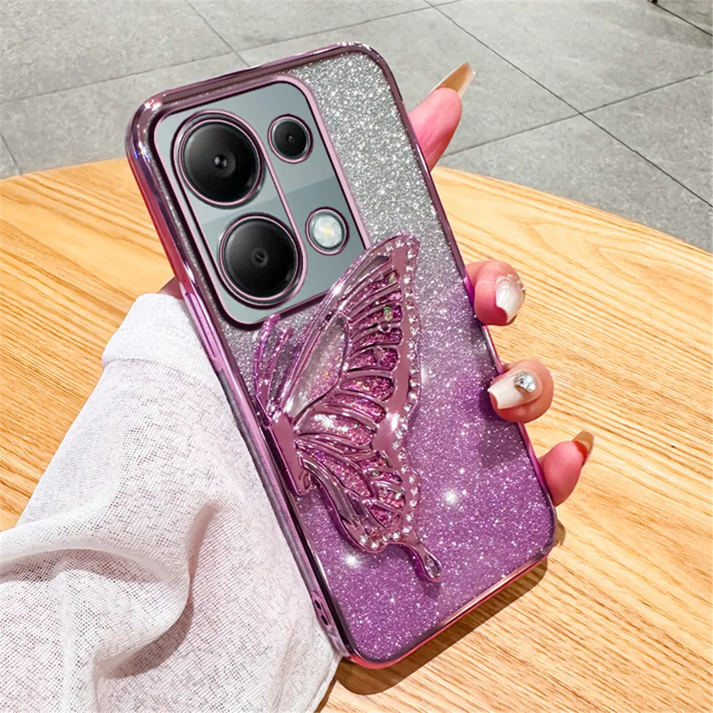 Note13 Pro funda de teléfono de arena movediza de mariposa degradada para Xiaomi Redmi Note 13 Pro Plus 12S 11S 10S 9S 8 7 Pro funda de silicona suave - imagen 2