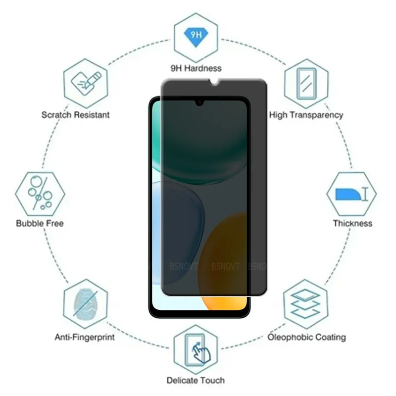 4/3/2/1 Uds para Honor X5C vidrio Honor X5C vidrio templado 9H cubierta protectora antiespía Protector de pantalla de privacidad Huawei Honor X5C - imagen 3