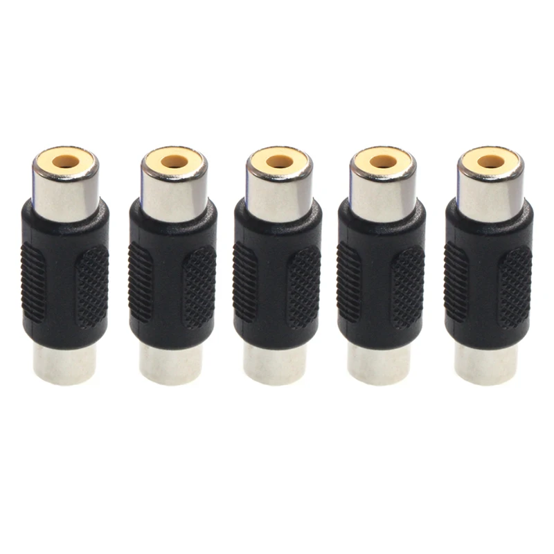 5 uds RCA hembra a RCA hembra Jack adaptador conector de Cable de Audio y vídeo F/F
