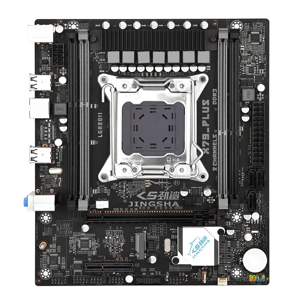 Juego de placa base JINGSHA X79 Plus con procesador LGA 2011 E5 V2 CPU 2*8GB/2*16GB DDR3 RAM compatible con USB2.0 SATA2 PCI-E NVME M.2 SSD - imagen 2