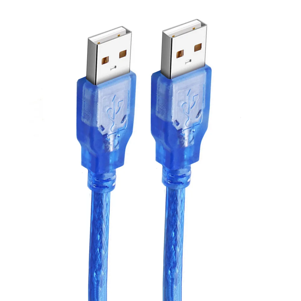 Cable de impresora USB 2,0 USB 2,0 tipo A macho a tipo B lámina macho + blindaje trenzado azul transparente 0,3 M 0,5 M 1,5 m AM-AM,AF-AF - imagen 4