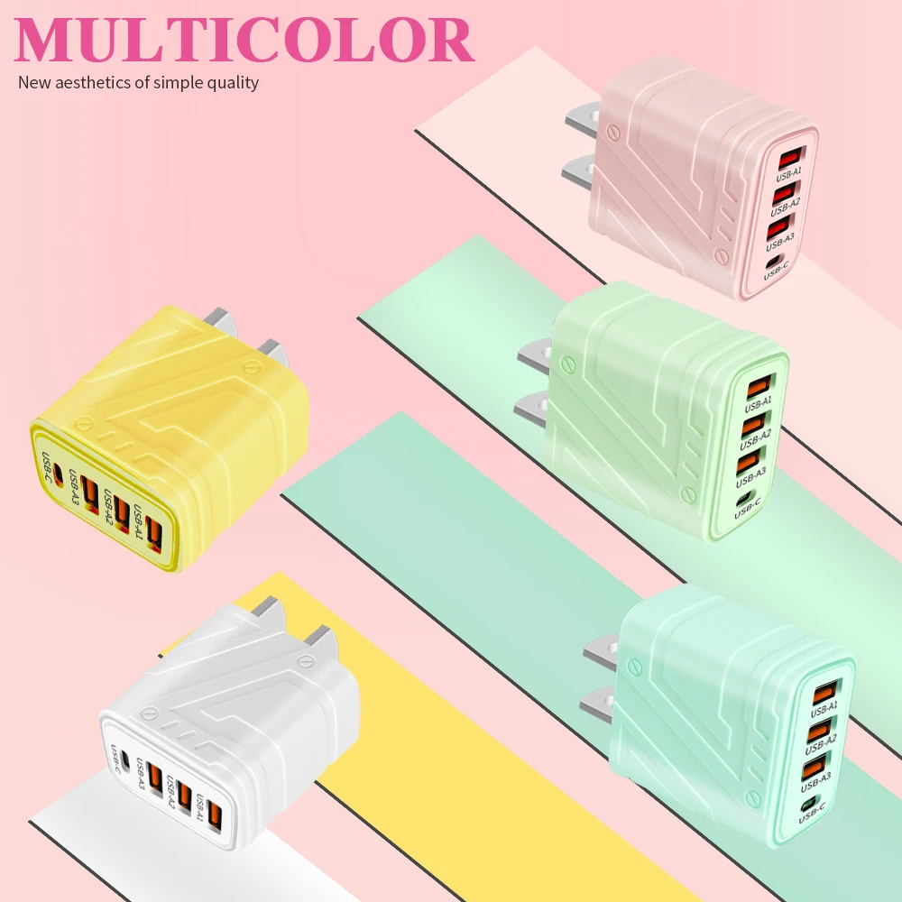 Adaptador de enchufe tipo C para móvil, carga superrápida de 40W, USB PD, 4 puertos, 3,0, UE/EE. UU., para iPhone 15, 14 Pro Max, Xiaomi, Samsung y Huawei - imagen 5