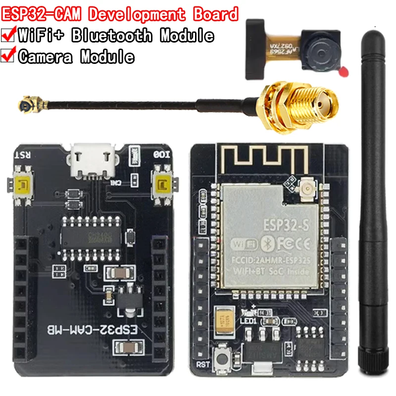Placa de desarrollo ESP32-CAM MICRO USB, serie ESP32 A WiFi, cámara ESP32, CH340, CH340G, 5V, Bluetooth + OV2640