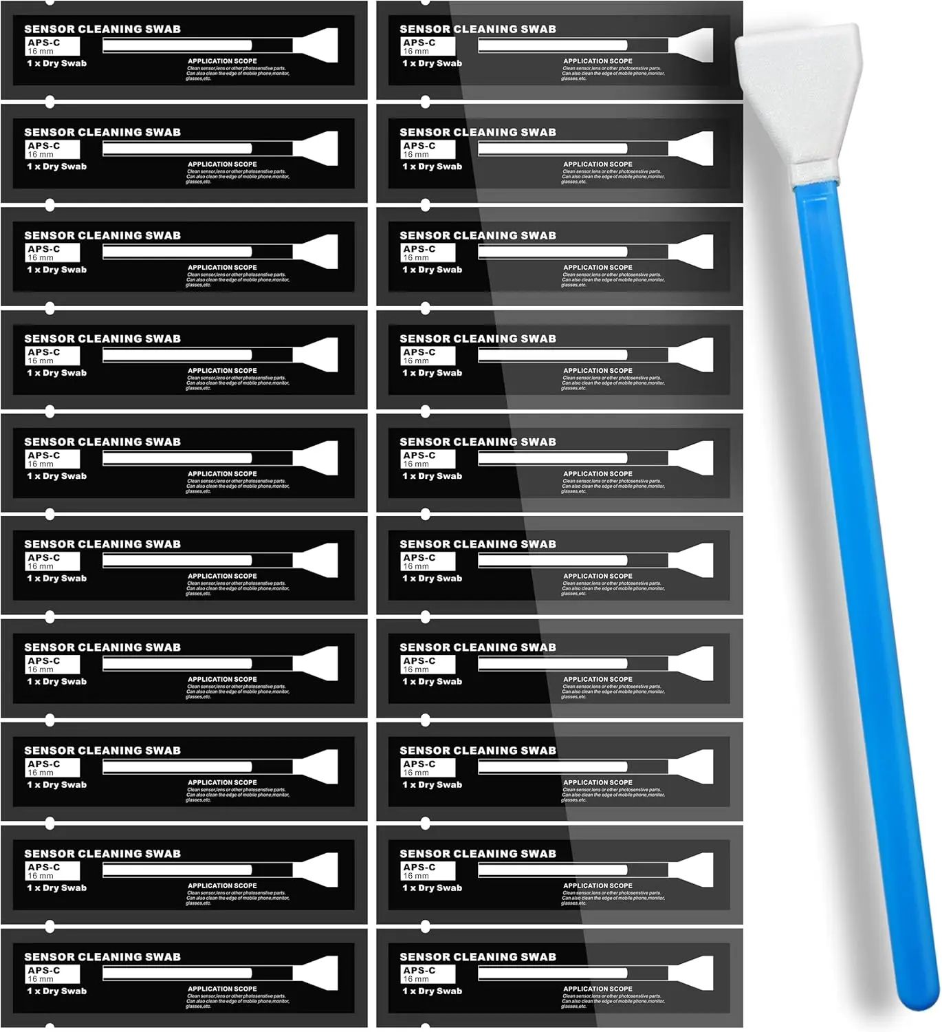 Para hisopos de limpieza de sensores para sensores APS-C de cámara DDR DSLR o SLR (cabezales de hisopo de limpieza hisopos de limpieza de sensores de 16 mm) (HCS-16)