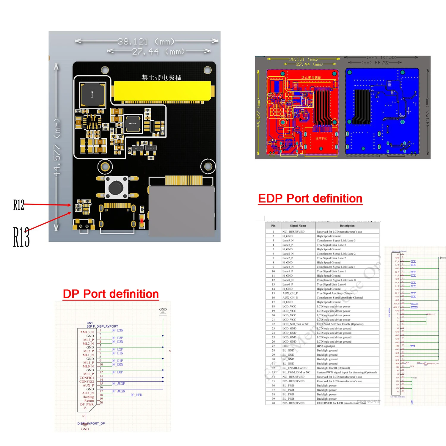Placa controladora DP a EDP, adaptador de señal EDP de 30 pines, 40 pines, 2K, 4K, 2lan, 4lan, ordenador, PC, pantalla LCD LED con CABLE de protocolo PD/QC - imagen 3