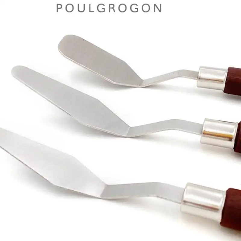 Cortador pintura acero inoxidable con múltiples formas, herramientas con madera para arte, 3 uds., novedad - imagen 5