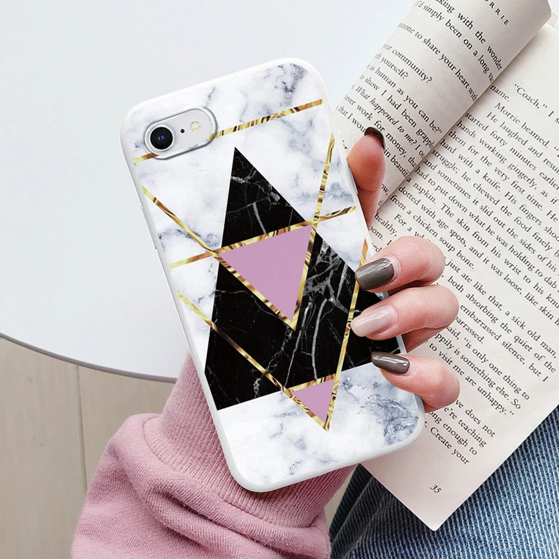 Funda de mármol de moda para iphone SE 2020 7 8 Plus Fundas protectoras suaves Coque de silicona Fundas de parachoques para iphone 8 + SE2020 Shell - imagen 5