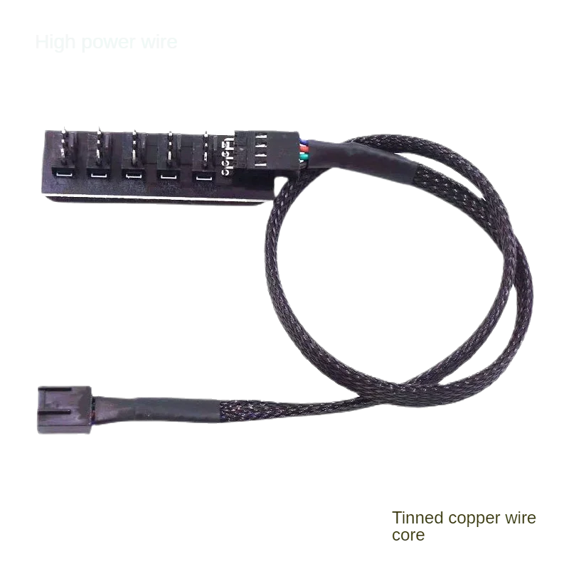 Cable de alimentación de concentrador de ventilador de PC PWM de 4 pines, divisor de 1 a 4/5 vías, Cable de extensión de caja de placa base de PC para caja enfriadora de computadora de 4 pines - imagen 2