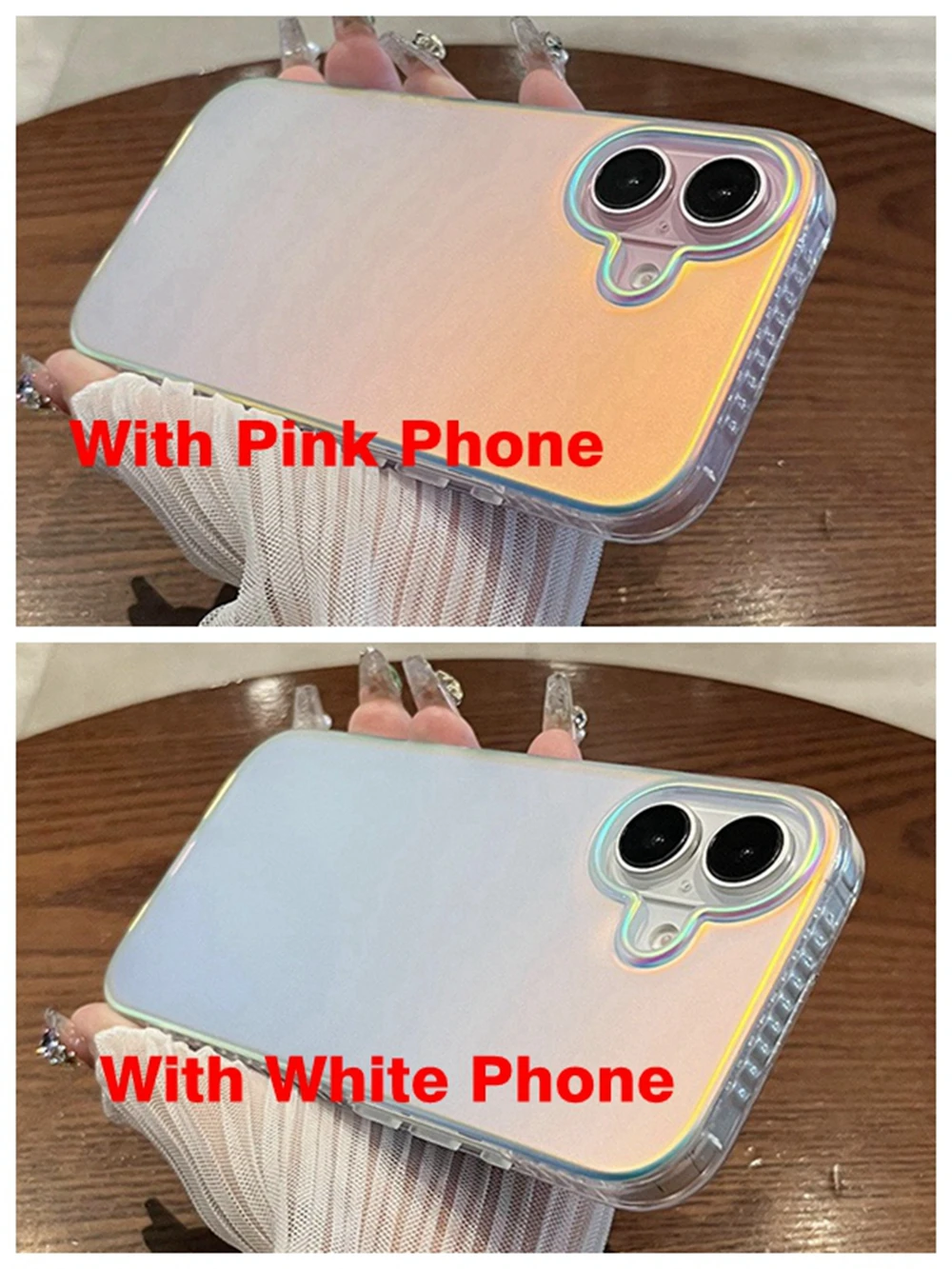 Funda de lujo Aurora Laser para iPhone 16 Pro Max 16 Plus, funda de PC mate delgada de Color degradado para iPhone 11 12 13 14 15 Pro Max Mini - imagen 5