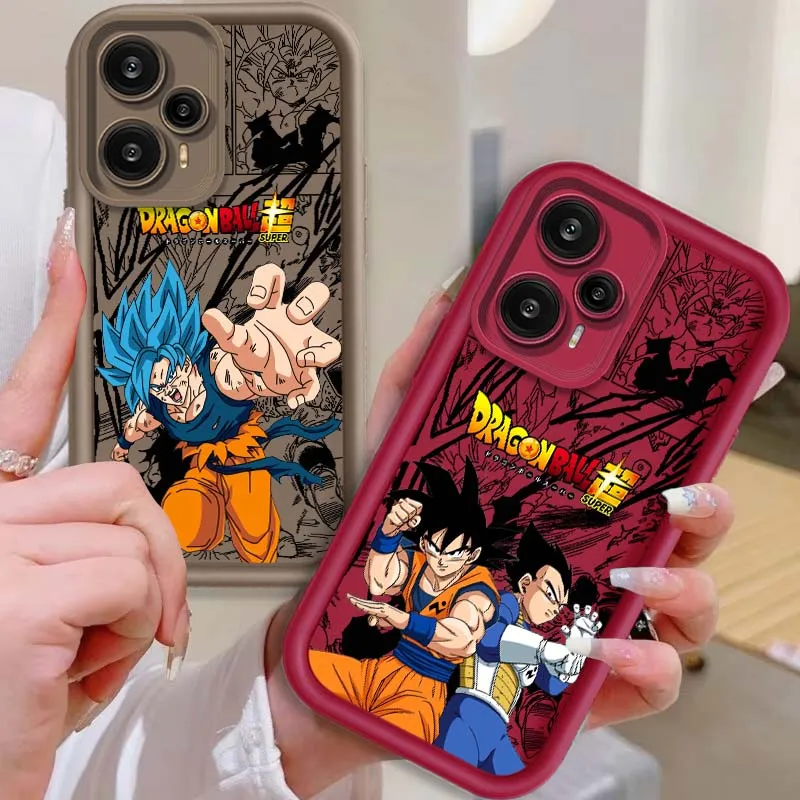 D-Dragon Ball Son Goku Vegeta para Xiaomi Poco X6 X5 X4 X3 F6 F5 F4 GT M6 M5 Pro Plus 5G Eye Ladder funda de teléfono - imagen 2