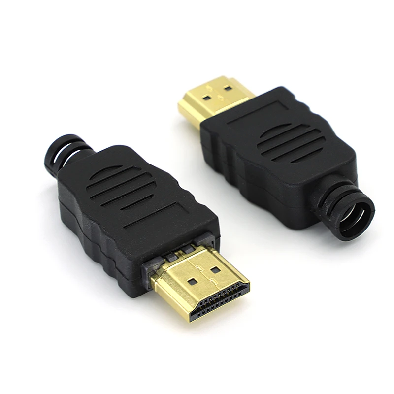 Terminales de conector macho compatibles con HDMI, 19 pines chapados en oro, con carcasa de plástico para reparación, cable de soldadura de repuesto, bricolaje, 2 uds. - imagen 2