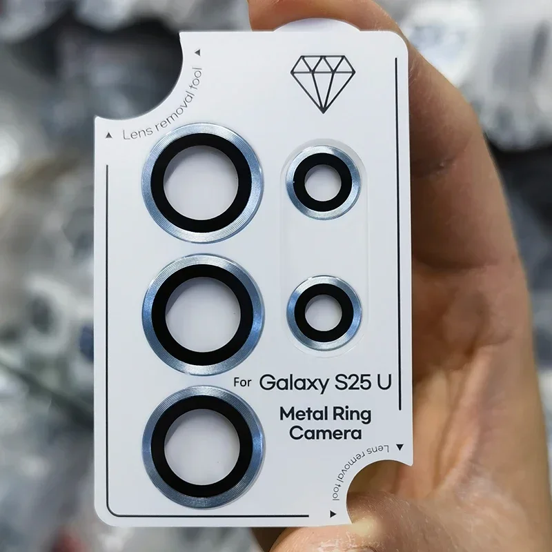 Cubierta protectora de vidrio templado con anillo de Metal para lente de cámara, tapa protectora trasera antiarañazos para Samsung Galaxy S25 S24 S23 Ultra Plus FE - imagen 5