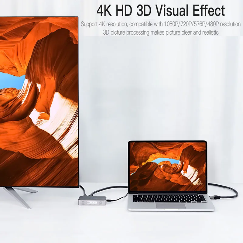 Conmutador HDMI 3 Puertos 4K Vention – Audio Toslink Óptico - imagen 4