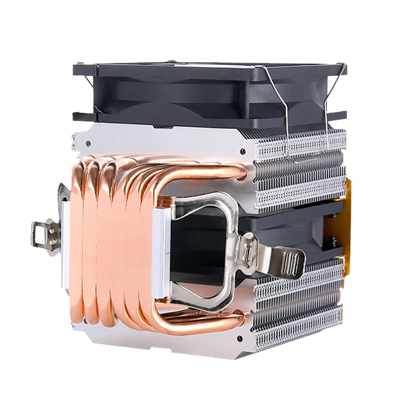 LANSHUO 6 torres gemelas de tubo de calor ventilador enfriador de CPU X99 E5 i3 i5 i7 i9 procesador Compatible LGA115x 1200 1700 1851 2011 2066 AM4 AM5 - imagen 5