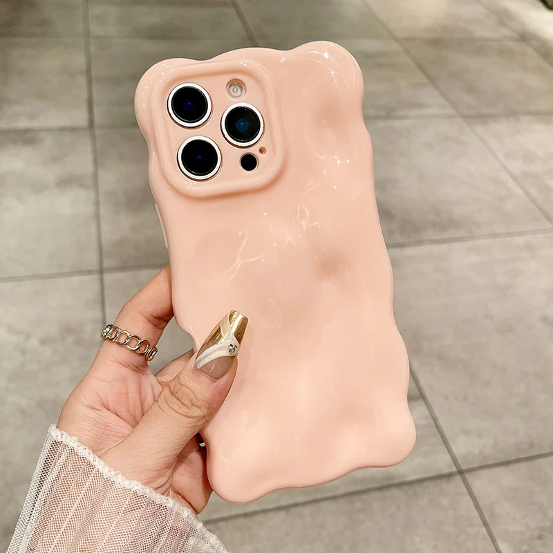 Funda de teléfono Ins 3D Clouds Waves Color dopamina TPU para iPhone 17 Air 16 15 14 Plus 13 12 11 Pro Max funda trasera suave a prueba de golpes - imagen 5