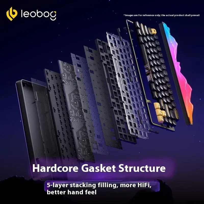 LEOBOG Hi65 Teclado mecánico inalámbrico de tres modos teclado para juegos RGB de intercambio en caliente preciso junta de 4000mah con perilla Multimedia PC - imagen 3