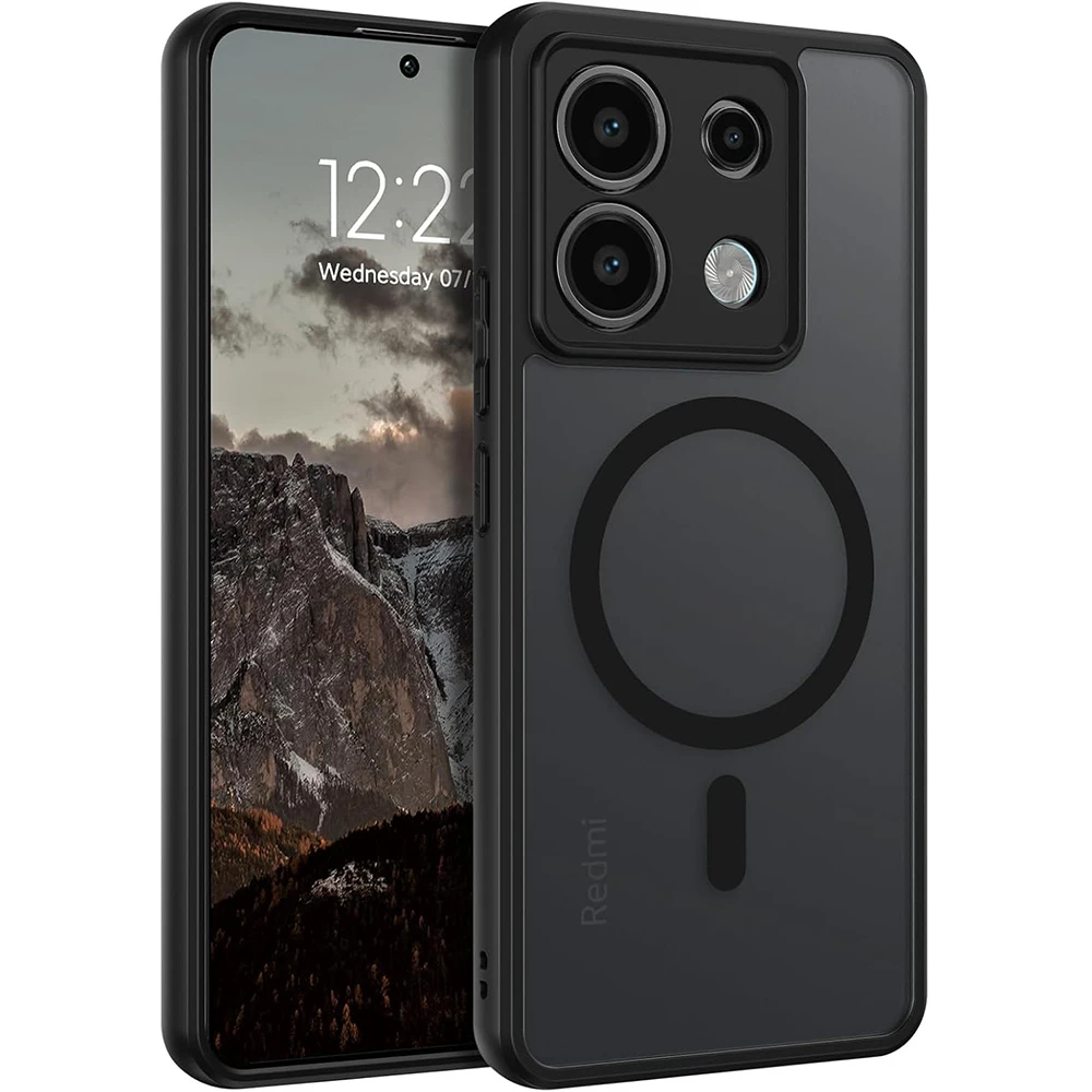 Funda translúcida para Magsafe, carga inalámbrica magnética, PC dura, protección de cámara mate para Xiaomi Redmi Note 13 Pro Plus 4G 5G