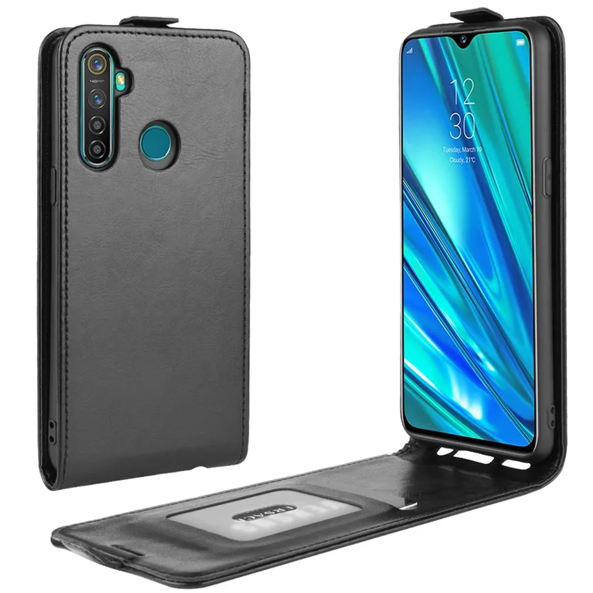 Para OPPO Realme 5 Realme 5 pro funda Flip Funda de cuero para OPPO Realme 5 Pro/Realme Q funda Vertical cartera Funda de cuero