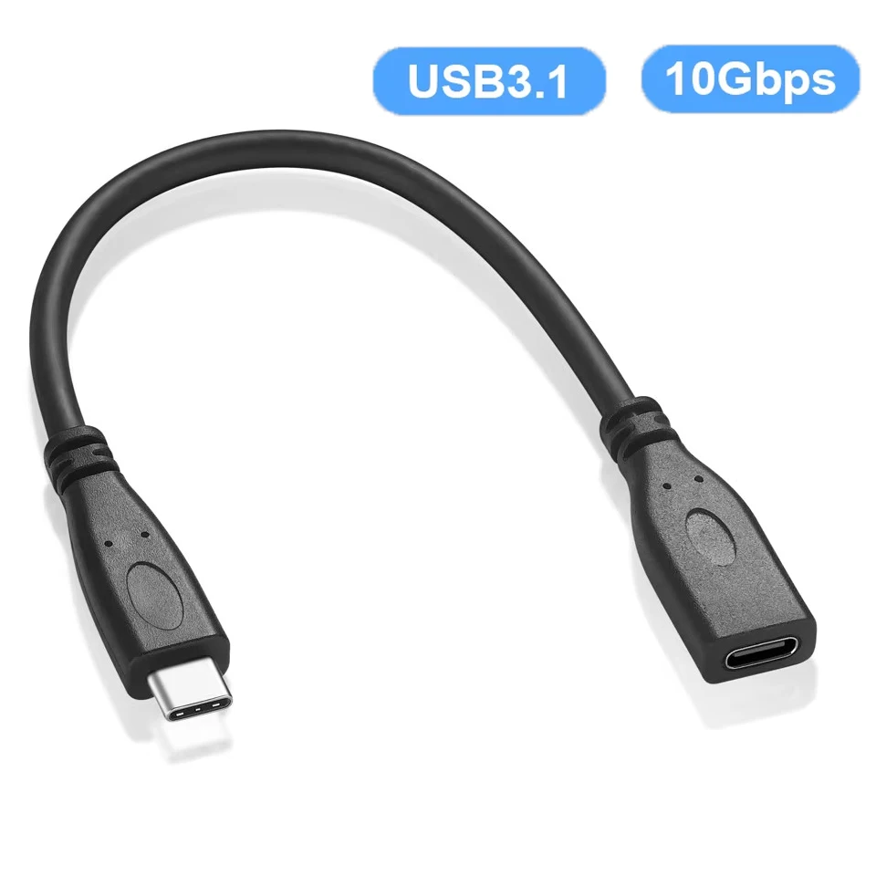 USB 3.1 Type-C Male to Female Extension Cable USB C 10Gbps 4K HD Display Data Transfer 100W Charging Cord for Phone Laptop Hub