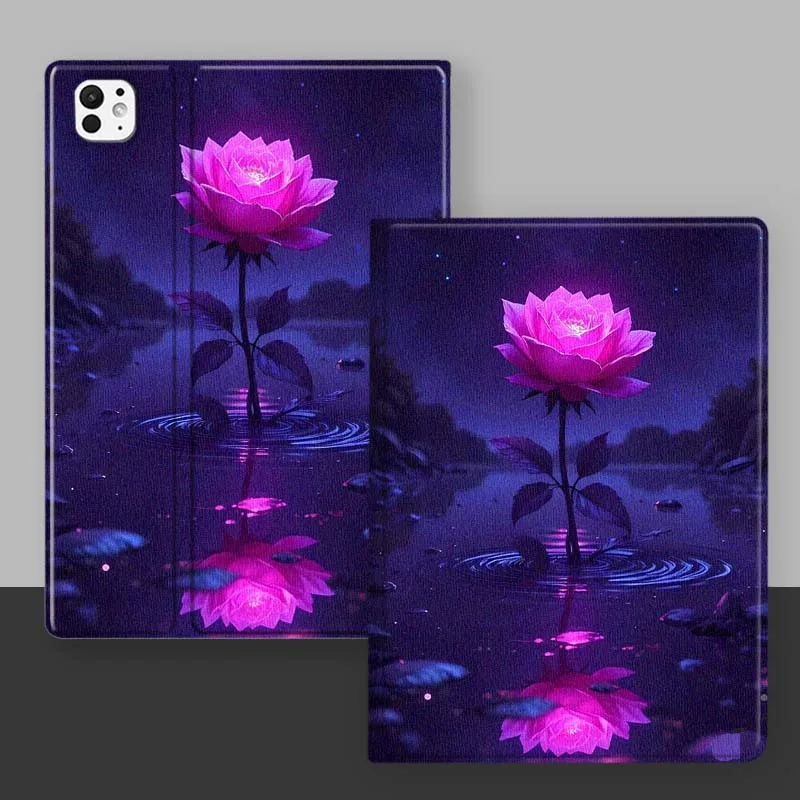 Hermosa funda de arte rosa para iPad Pro Mini 1 2 3 4 5 6 7 7ta generación 12,9 10,5 13 11 7,9 8,3 M4 pulgadas funda para tableta - imagen 3