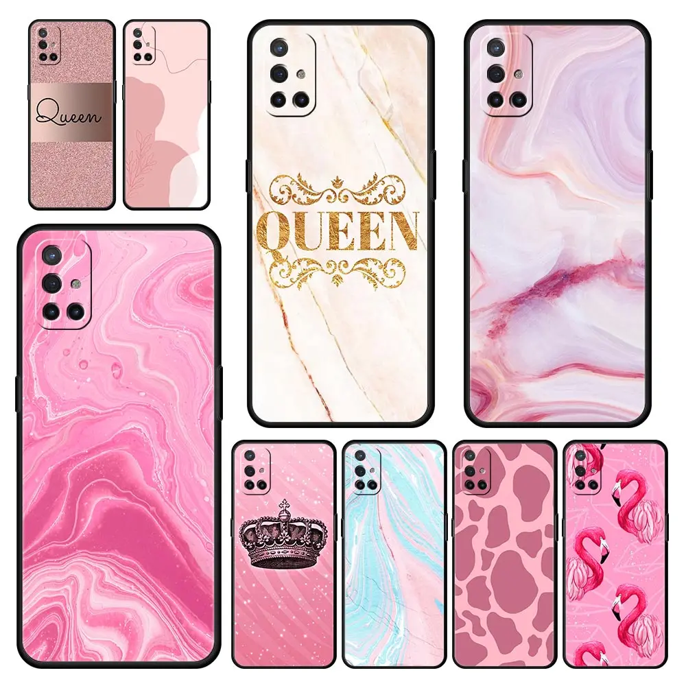 Funda de teléfono Queen de mármol rosa y oro rosa para OnePlus 10 9 Pro 9T 10R 9R 9RT 8T 8 7 6T 7T Nord 2T CE 2 5G N200 N10 N100 funda suave