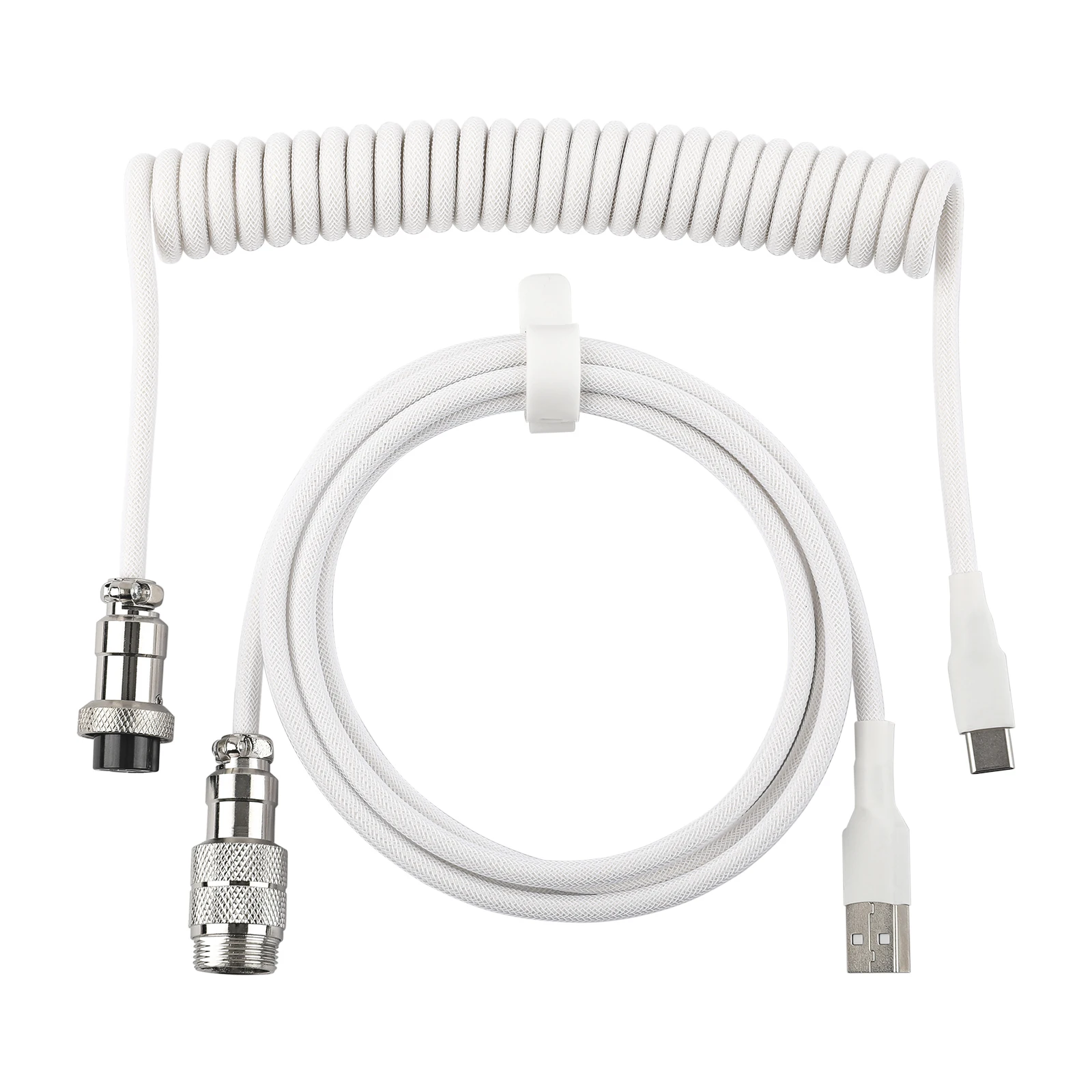 EPOMAKER Mix V2 Cable de teclado en espiral de 1,8 m USB C a USB A Cable de doble manga para teclado mecánico para jugar