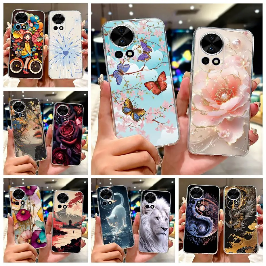 Para Huawei Nova 13 funda Nova12 BLK-AL00 nueva funda pintada de lujo funda de teléfono de silicona suave para Huawei Nova 12 Pro Nova13 Pro bolsas