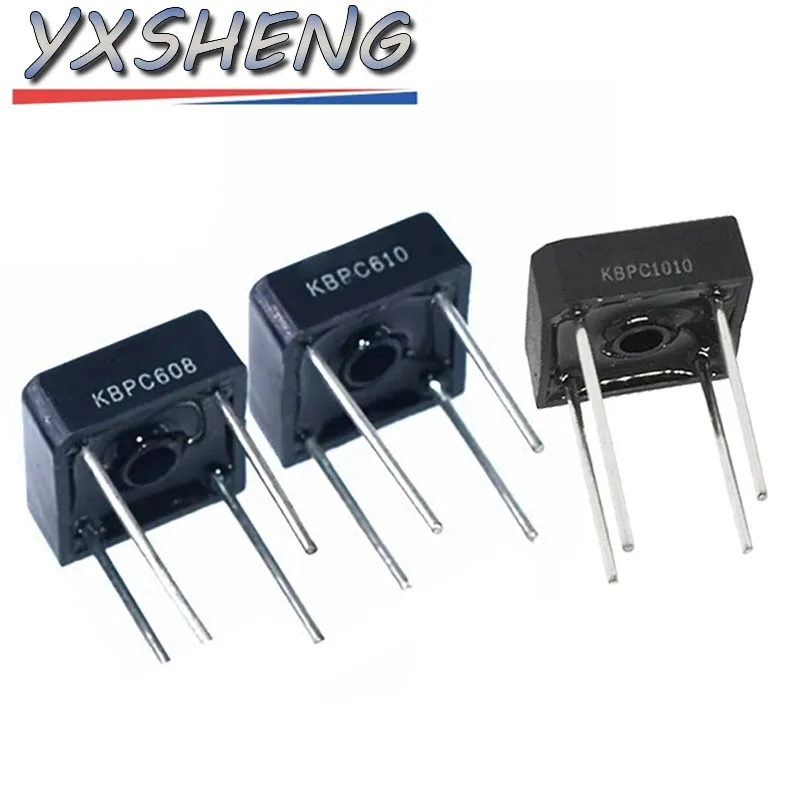 10 Uds KBPC608 KBPC610 KBPC1010 diodo rectificador de puente 1000V 800V 10A 6A juego de rectificadores de puentes de componentes electrónicos