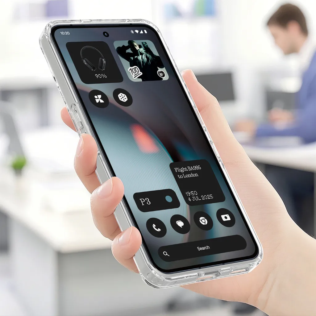 For Nothing Phone 3 Funda magnética ELVEV Anti-caída TPU PC dura Cubierta de teléfono de succión transparente - imagen 5