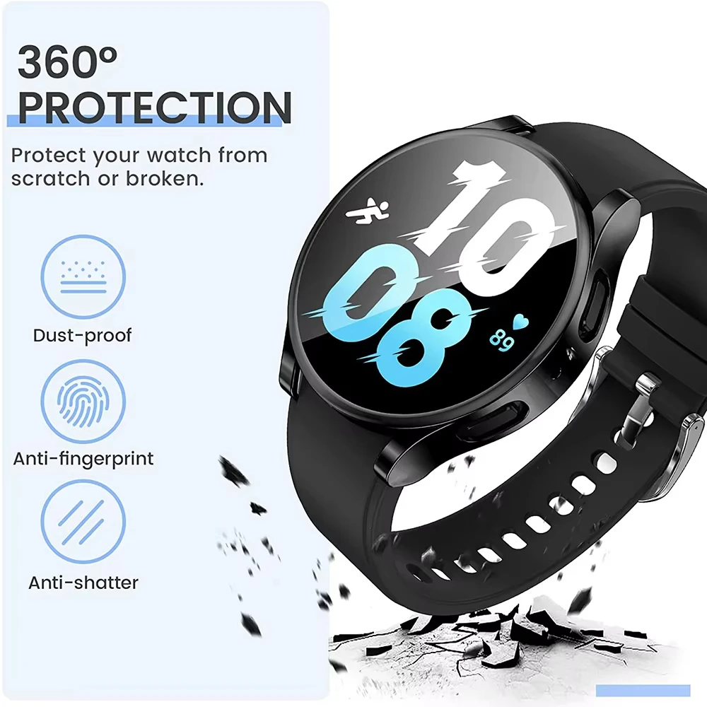 Funda protectora de TPU para Samsung Galaxy Watch 4, 5, 6, 7, 40mm, 44mm, accesorio de protección de pantalla de parachoques de silicona, 1-4 Uds. - imagen 5