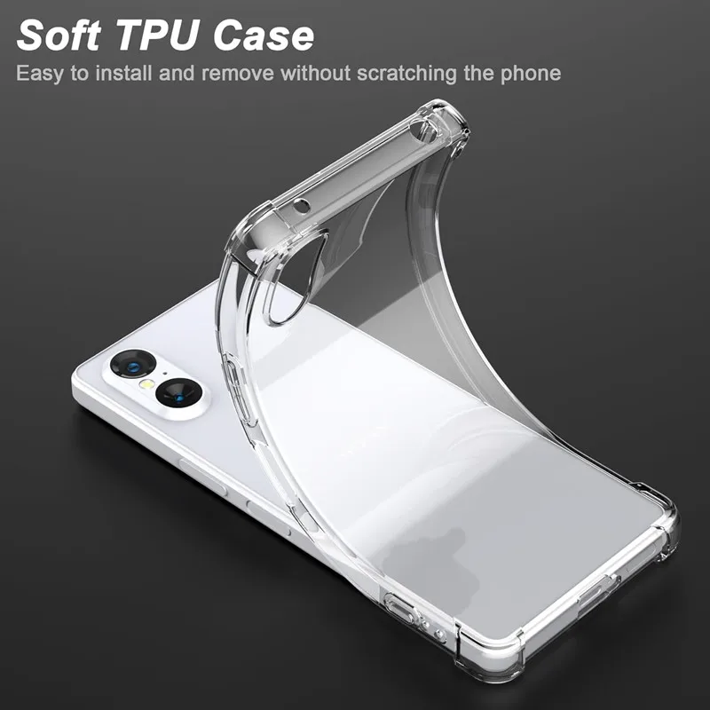 Funda de teléfono transparente de TPU para Sony Xperia 1 VII VI V 5 IV 10 III II funda protectora a prueba de golpes Fundas Capa Coque - imagen 5