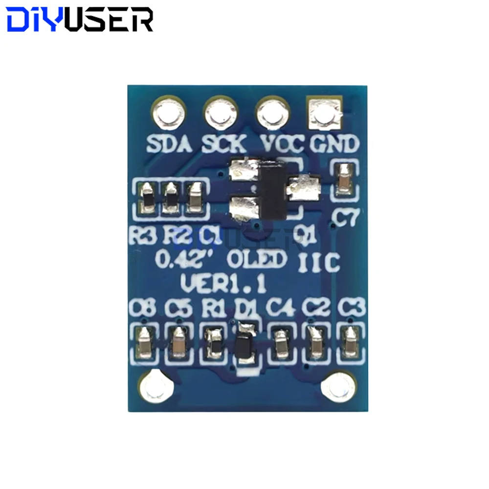 Pantalla OLED SSD1306, módulo de interfaz SPI I2C de 72x40 píxeles blanco de 0,42 pulgadas para placa de desarrollo DIY Arduino Raspberry Pi - imagen 2