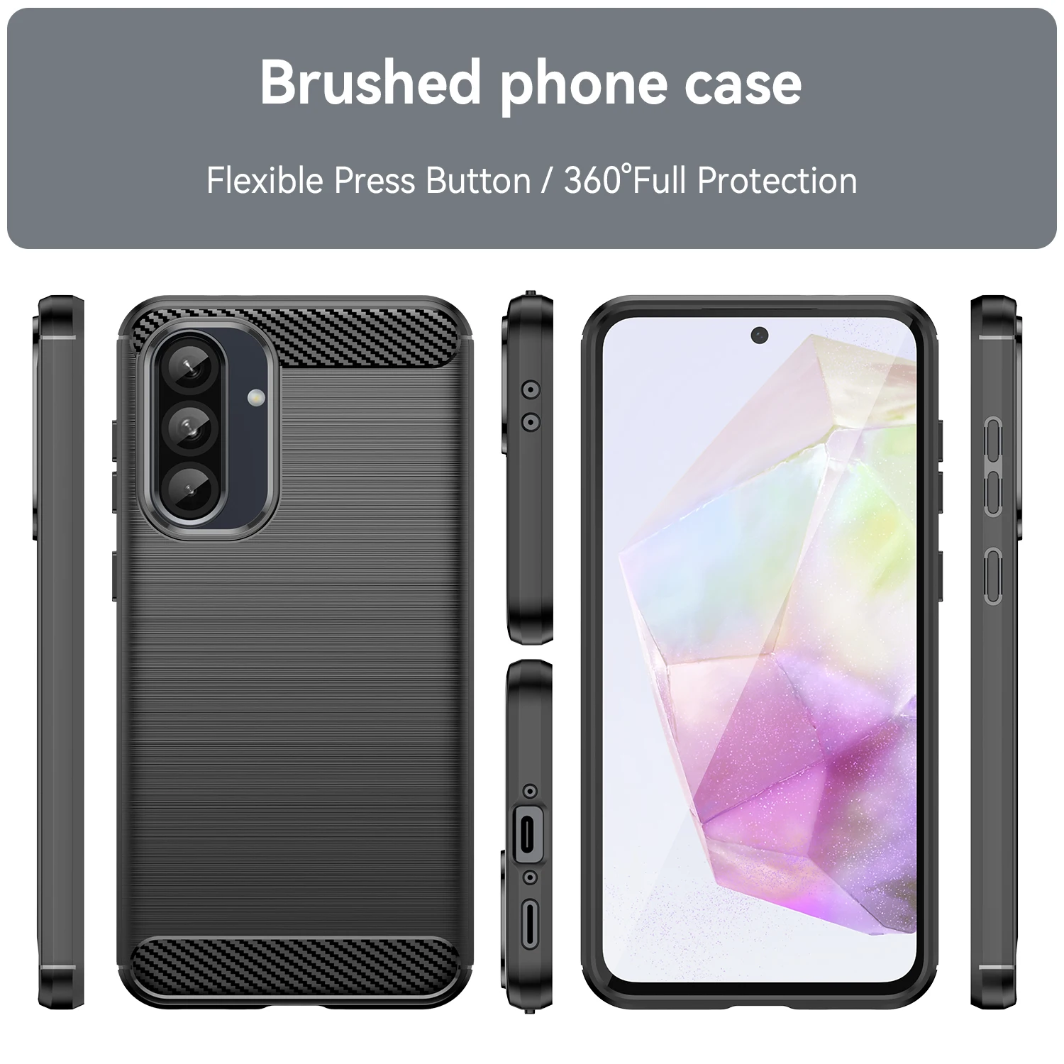 Funda de silicona a prueba de golpes para Samsung A56 Galaxy A26 A36 5G, funda mate de lujo para galaxy a56 5g, Fundas de fibra de carbono - imagen 2