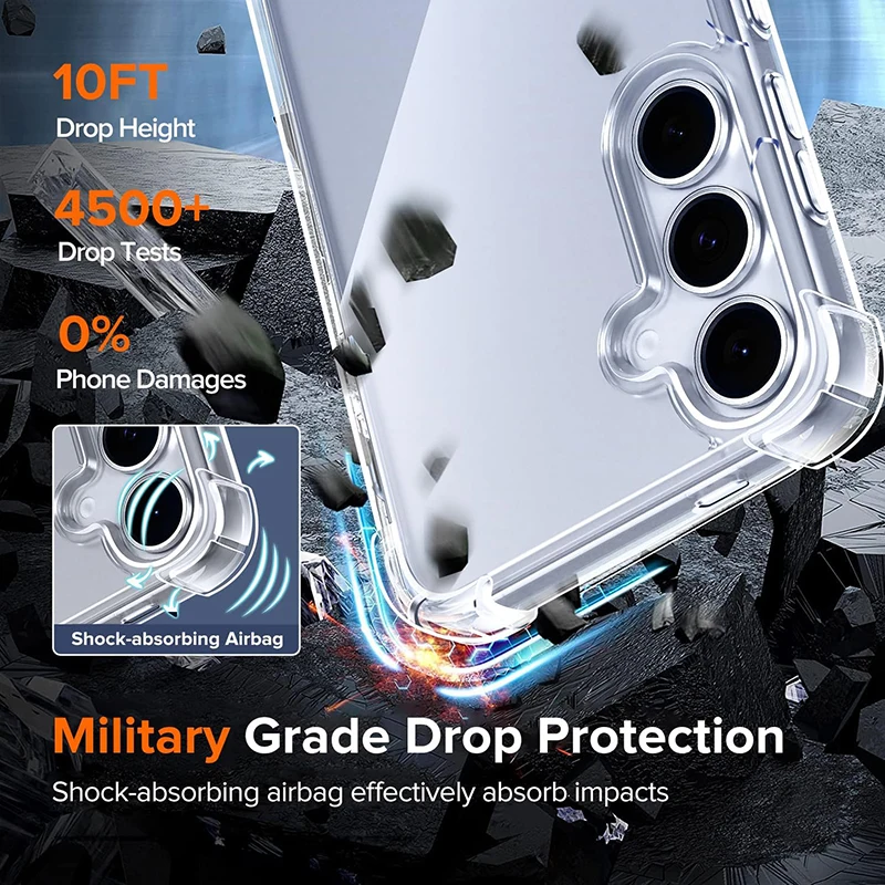 Funda híbrida a prueba de golpes para Samsung Galaxy S25 S24 S23 S22 S21 FE Ultra Plus A16 A55 A15 A35 A54 A34 A14 A53 A33 funda dura suave - imagen 3