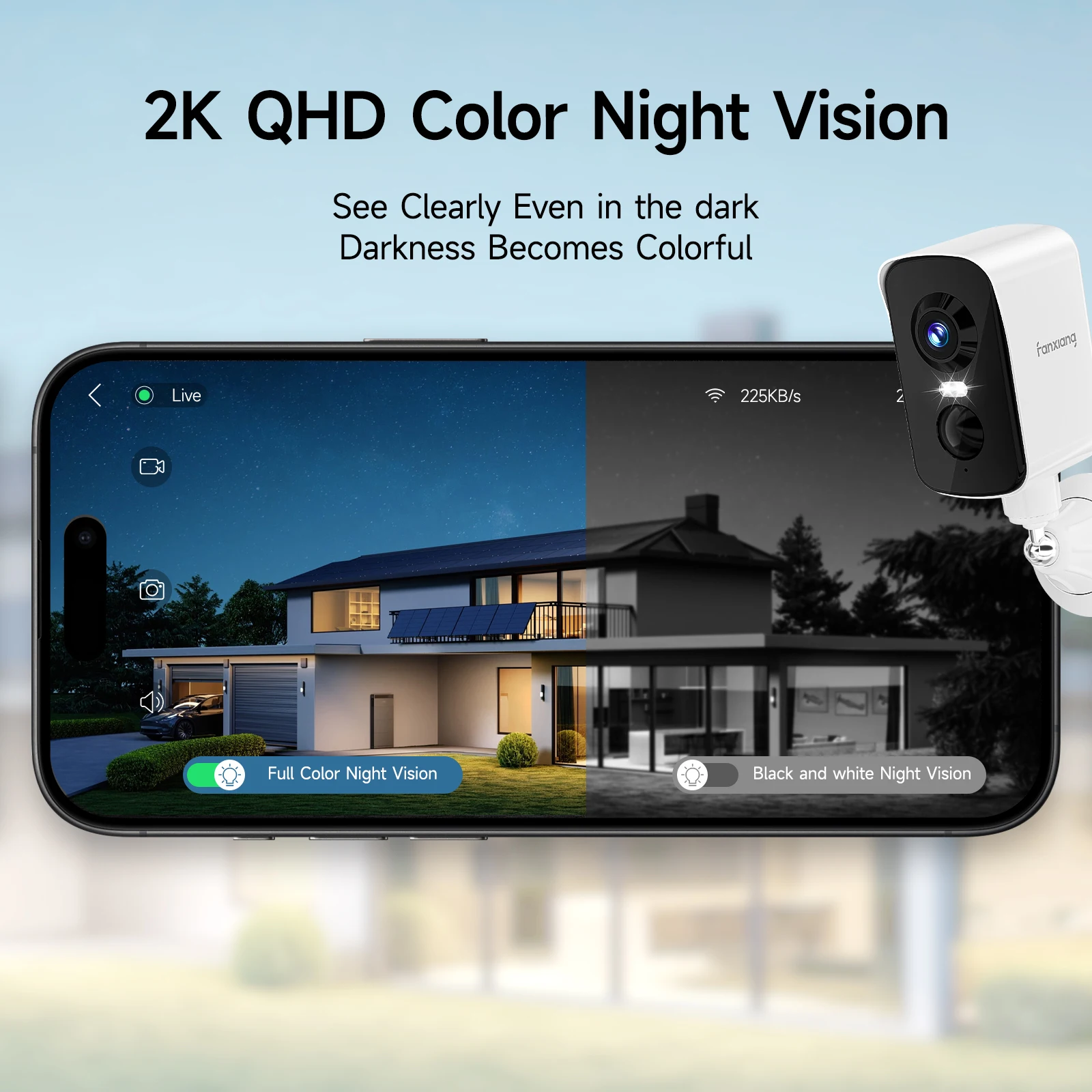 [Envío UE/EE. UU.] Cámara WiFi Fanxiang FC1/FCK1 cámara inalámbrica alimentada por batería alarma de movimiento PIR almacenamiento en la nube Audio bidireccional - imagen 4