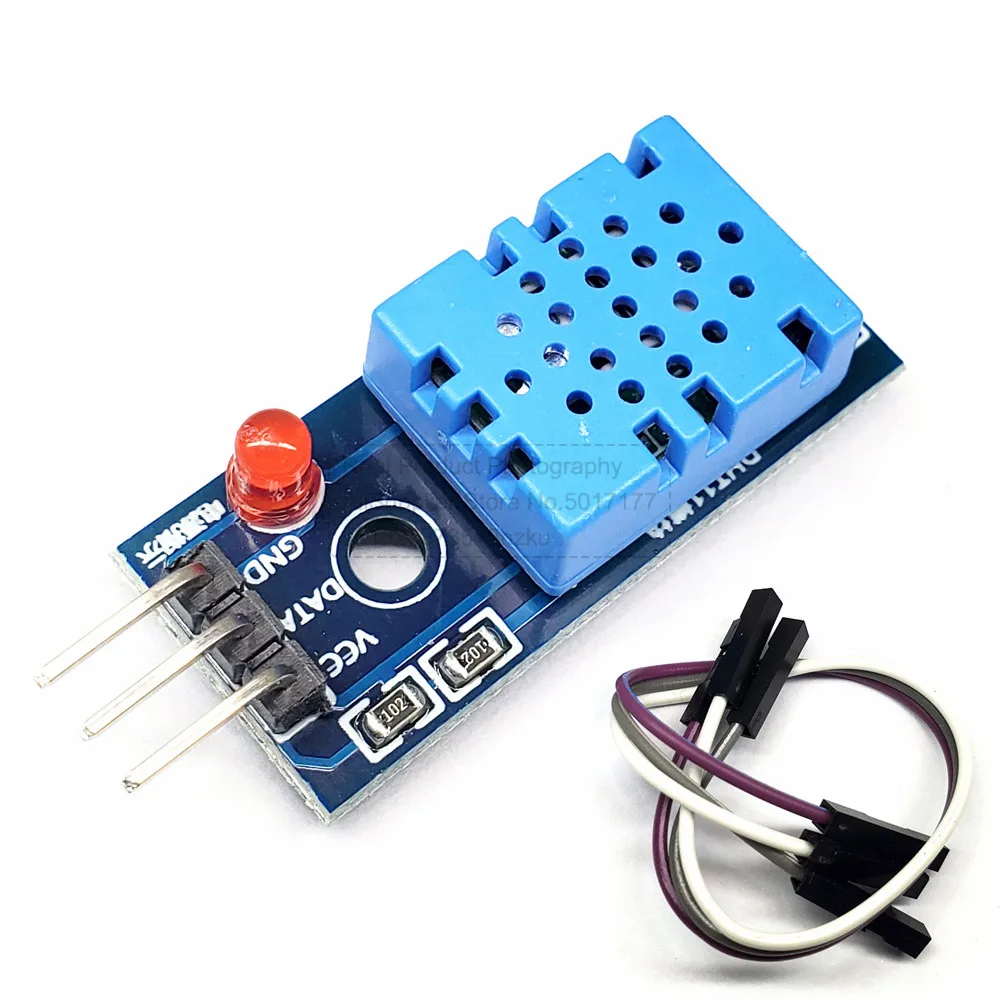 Módulo de sensor de temperatura y humedad relativa DHT11 para Arduino con sensor de temperatura electrónico inteligente LED de 3 pines - imagen 2