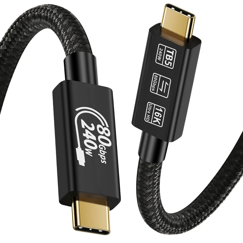 2M USB4 4,0 TYPE-C 80Gbps 16K Thunderbolt 3/4/5 amplificación 48V 5A PD3.1 240W Cable de alimentación de carga de vídeo para teléfono portátil HDTV - imagen 2
