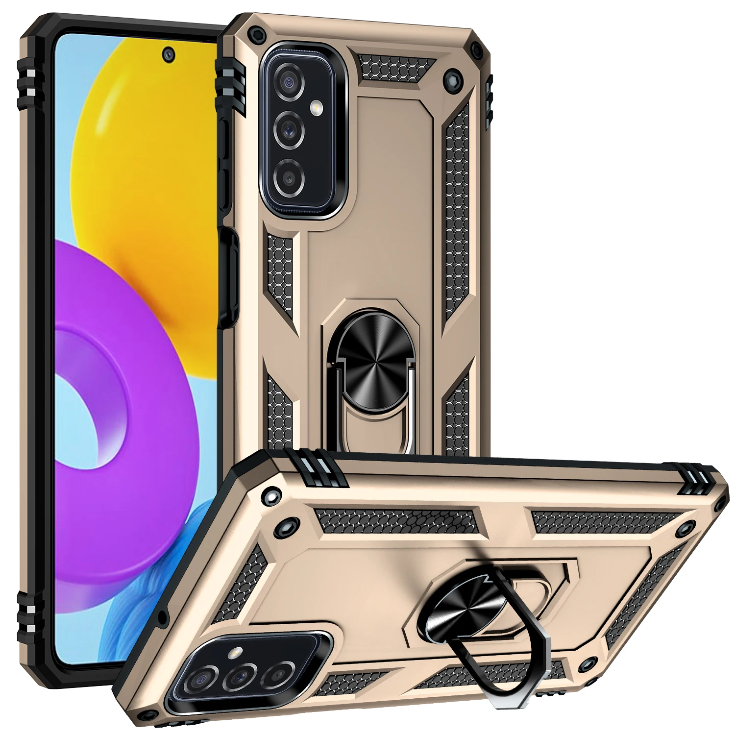 Funda para Samsung M52 5G, carcasa a prueba de golpes, armadura militar, anillo protector, soporte magnético - imagen 4