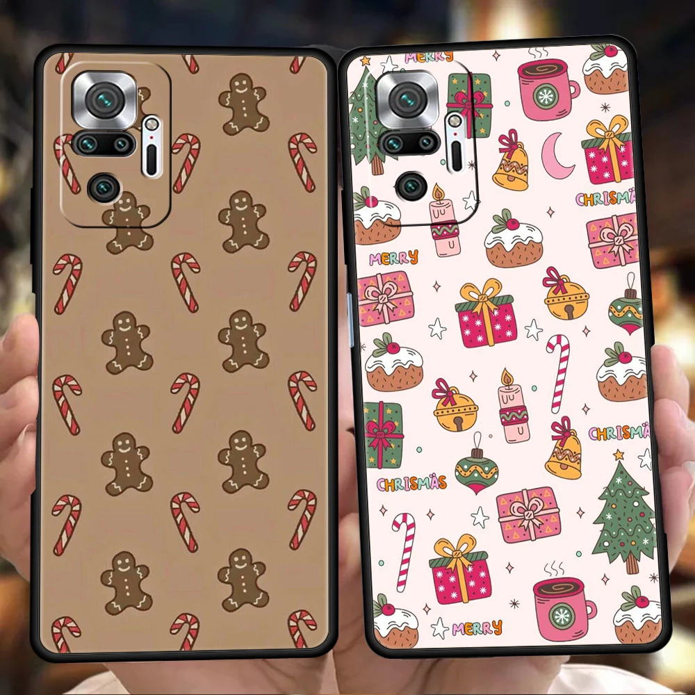 Funda de teléfono navideña de dibujos animados para Xiaomi Redmi Note 14 5G 13 12 10 11 Pro Plus 4G 14C 13C 12C 10C 9C funda suave de TPU
