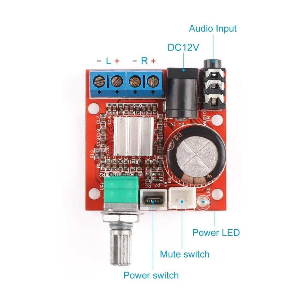 PAM8610 10W/15W Placa amplificadora de audio estéreo digital de doble canal AMP Clase D 12V D Módulo amplificador portátil digital - imagen 4