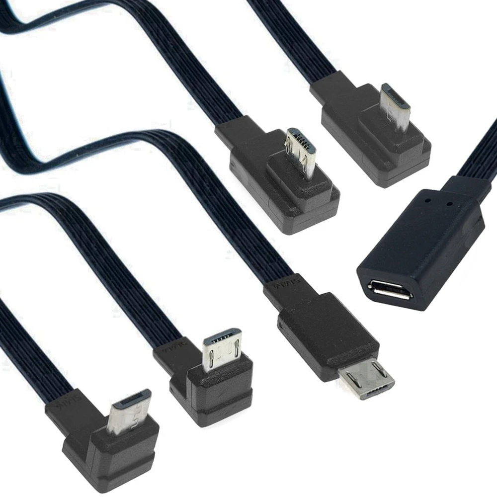 10cm Micro USB hembra a Micro USB macho F/M extensor de extensión fecha carga Cable corto OTG negro 20CM 50CM 10CM - imagen 3