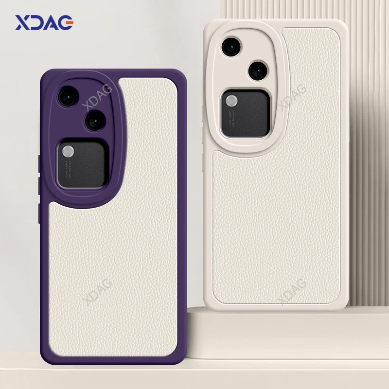 Funda de teléfono cuadrada de piel de cordero para VIVO V30 5G, carcasa de 6,78 ", alta calidad, a prueba de golpes, suave, Original, protección de lente, cubierta trasera de silicona - imagen 2